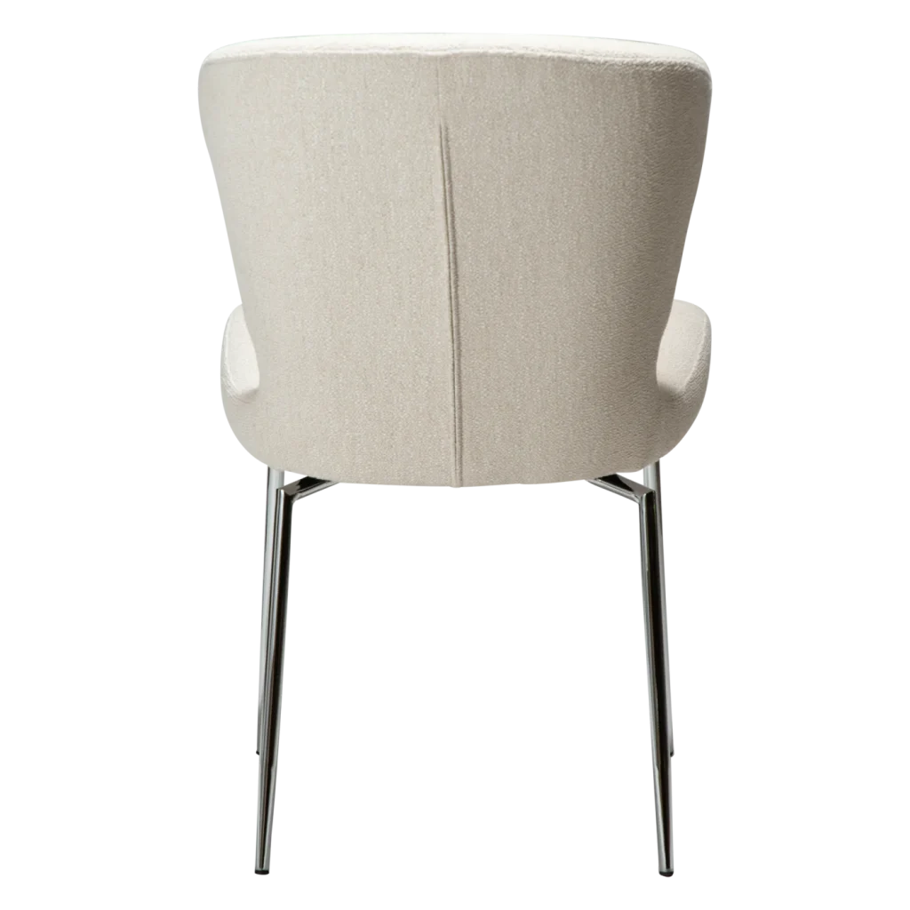 GLORY SWIVEL CHAIR Simply Beige Boucle W. Chrome Legs 100330210 04 Back