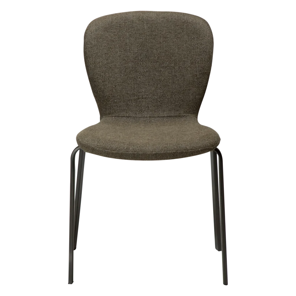 HEAP CHAIR Dark Olive Boucle W. Antique Pewter Legs 100801220 02 Front