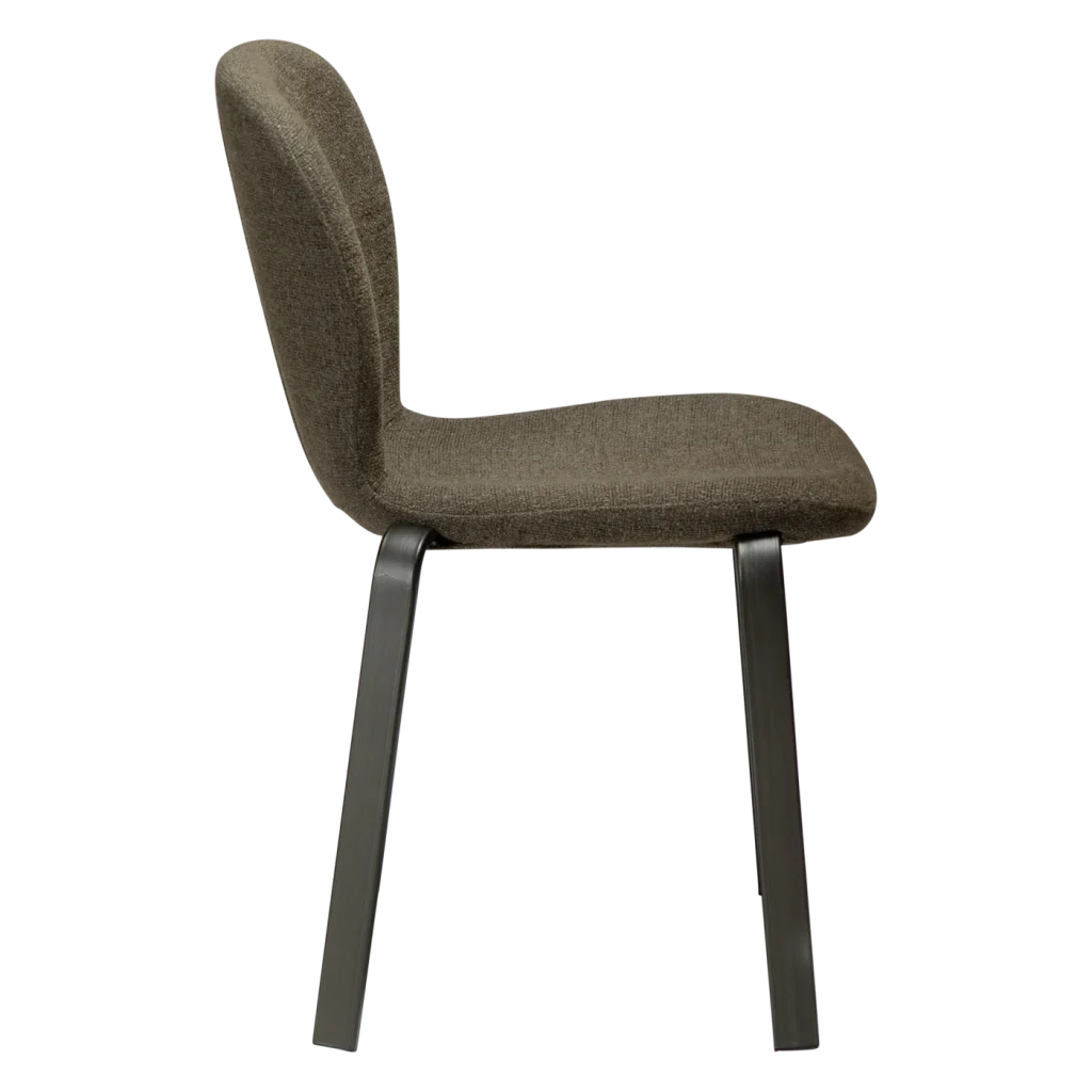 HEAP CHAIR Dark Olive Boucle W. Antique Pewter Legs 100801220 03 Profile