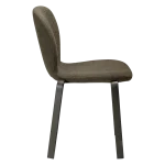 HEAP CHAIR Dark Olive Boucle W. Antique Pewter Legs 100801220 03 Profile