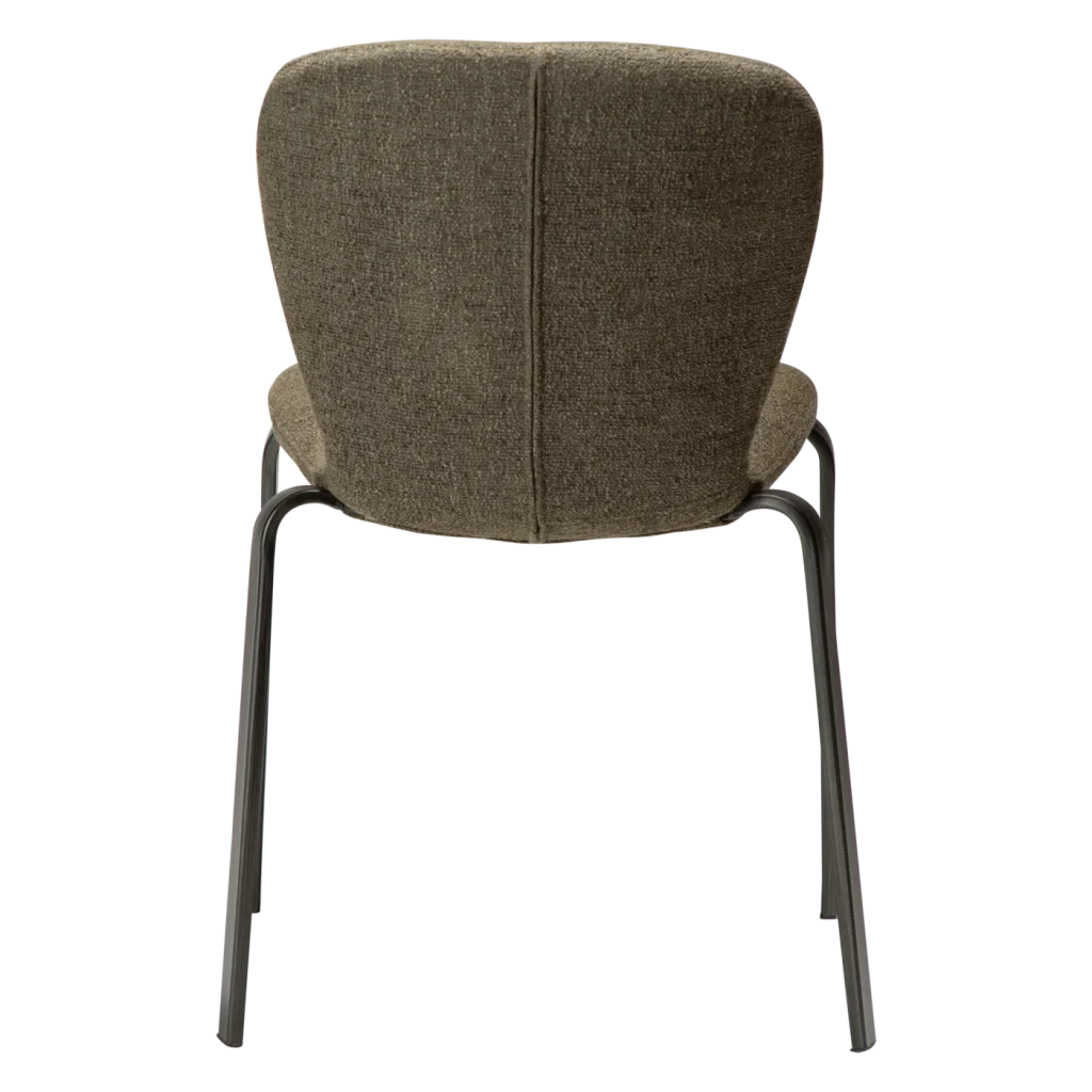 HEAP CHAIR Dark Olive Boucle W. Antique Pewter Legs 100801220 04 Back