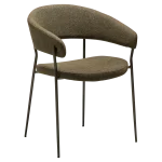 REBOOT CHAIR Dark Olive Boucle W. Antique Pewter Legs 100107303 01 Main