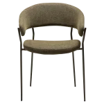 REBOOT CHAIR Dark Olive Boucle W. Antique Pewter Legs 100107303 02 Front