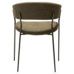 REBOOT CHAIR Dark Olive Boucle W. Antique Pewter Legs 100107303 04 Back