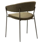 REBOOT CHAIR Dark Olive Boucle W. Antique Pewter Legs 100107303 05 Back Angle