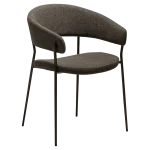 REBOOT CHAIR Major Brown Boucle Fabric W. Antique Brass Legs 100107300 01 Main