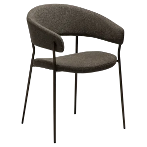 REBOOT CHAIR Major Brown Boucle Fabric W. Antique Brass Legs 100107300 01 Main