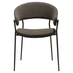 REBOOT CHAIR Major Brown Boucle Fabric W. Antique Brass Legs 100107300 02 Front