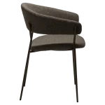 REBOOT CHAIR Major Brown Boucle Fabric W. Antique Brass Legs 100107300 03 Profile