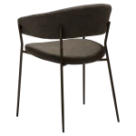 REBOOT CHAIR Major Brown Boucle Fabric W. Antique Brass Legs 100107300 05 Back Angle