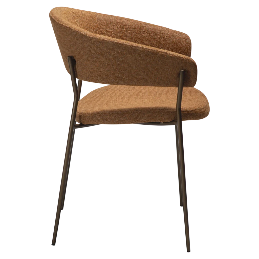 REBOOT CHAIR Pumpkin Spice Boucle W. Antique Brass Legs 100107304 03 Profile
