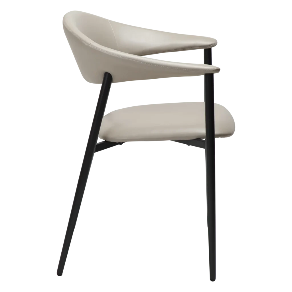 Rover Armchair Cashmere Art Leather With Black Metal Legs 100370122 03 Profile