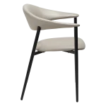 Rover Armchair Cashmere Art Leather With Black Metal Legs 100370122 03 Profile