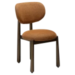 WOKE CHAIR Pumpkin Spice Boucle W. Antique Brass Legs 100400640 01 Profile