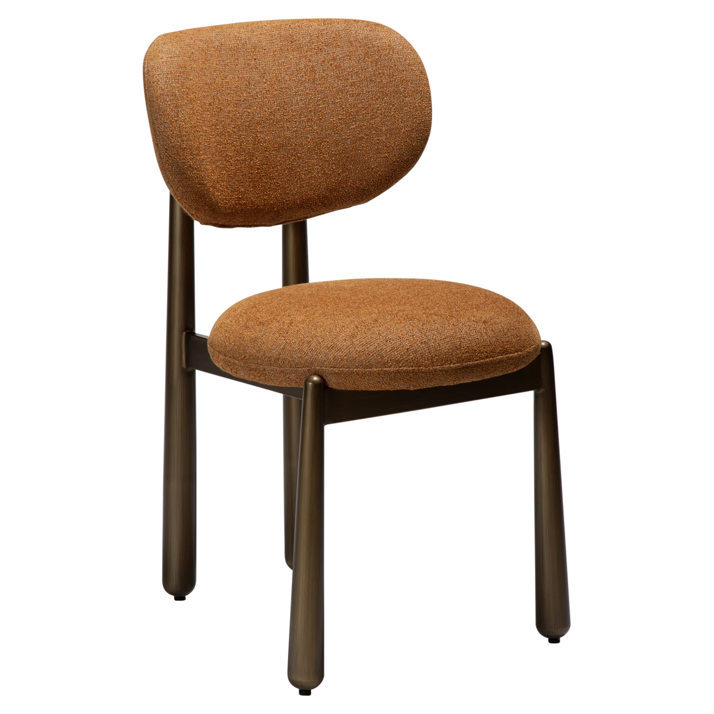 WOKE CHAIR Pumpkin Spice Boucle W. Antique Brass Legs 100400640 01 Profile