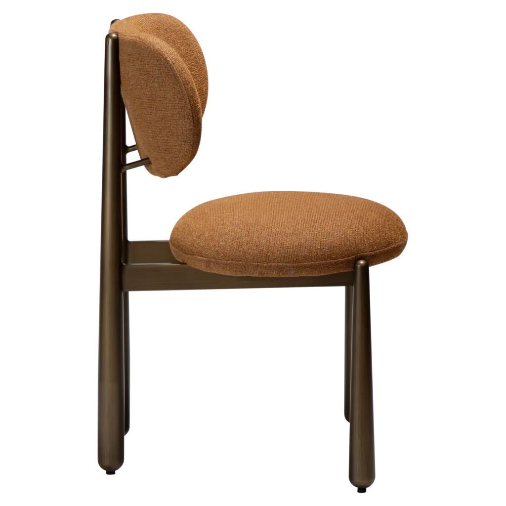 WOKE CHAIR Pumpkin Spice Boucle W. Antique Brass Legs 100400640 03 Profile