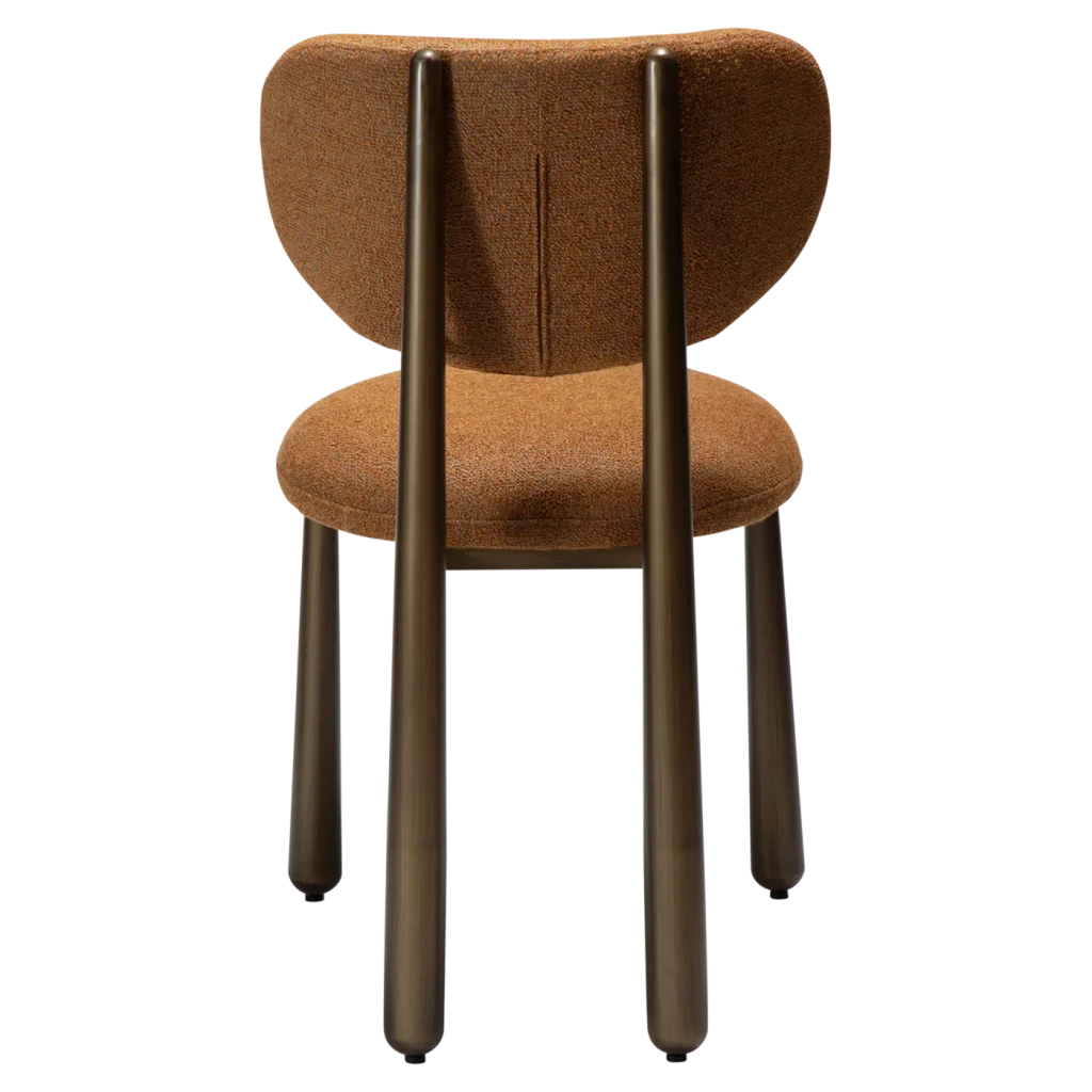 WOKE CHAIR Pumpkin Spice Boucle W. Antique Brass Legs 100400640 04 Back