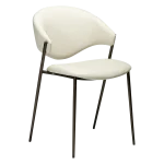 ZONE CHAIR Frosted Almond Faux Leather W. Antique Brass Legs 100107403 01 Main