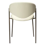 ZONE CHAIR Frosted Almond Faux Leather W. Antique Brass Legs 100107403 04 Back