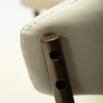 ZONE CHAIR Frosted Almond Faux Leather W. Antique Brass Legs 100107403 06 Detail1