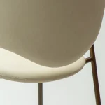 ZONE CHAIR Frosted Almond Faux Leather W. Antique Brass Legs 100107403 07 Detail2