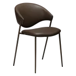 ZONE CHAIR Major Brown Faux Leather W. Antique Brass Legs 100107400 01 Main