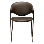 ZONE CHAIR Major Brown Faux Leather W. Antique Brass Legs 100107400 02 Front