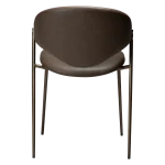 ZONE CHAIR Major Brown Faux Leather W. Antique Brass Legs 100107400 04 Back