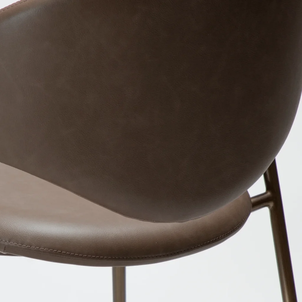 ZONE CHAIR Major Brown Faux Leather W. Antique Brass Legs 100107400 07 Detail2