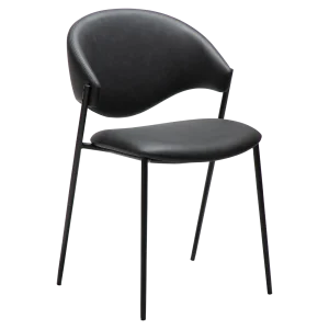 ZONE CHAIR Raven Black Faux Leather W. Black Legs 100107402 01 Main