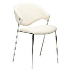 ZONE CHAIR Simply Beige Boucle W. Chrome Legs 100107420 01 Main